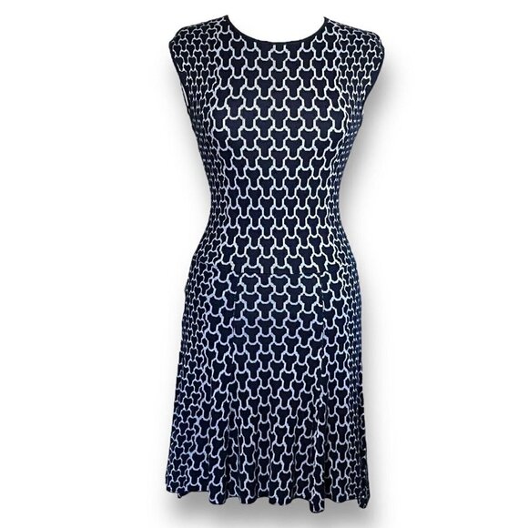 Laundry by Design Womens Dress XS Navy Blue Sweater Knit Fit & Flare Skater - Picture 1 of 7